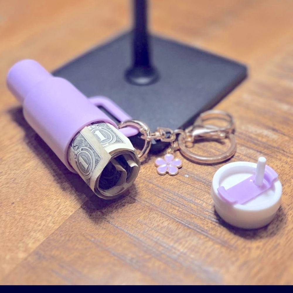 💜NEW lavender mini “Stanley” tumbler bag charm/keychain - Picture 3 of 6